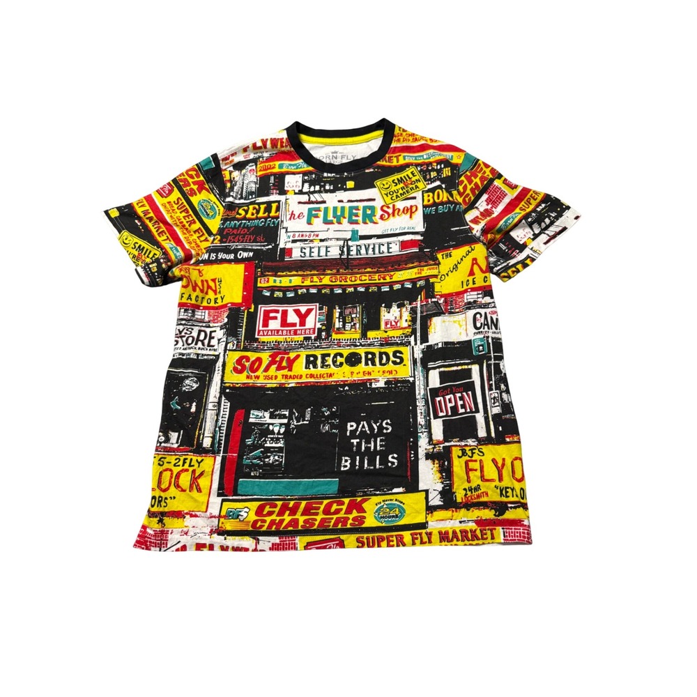 Born Fly Size Large 100% Cotton Short Sleeve T-Shirt Superfly Market Causal